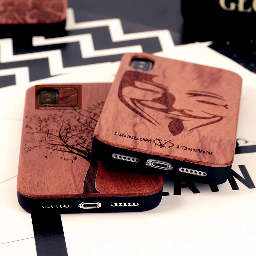 Protective Cover Natural Wood Carved Phone Fitted Case TPU for iPhone XS Max (28)