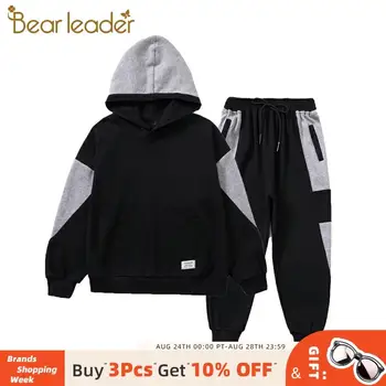 

Bear Leader Teenagers Boys Casual Clothing Sets 4-16 Years Children Patchwork Fashion Outfits 2PCS Hooded and Pants Clothes Suit