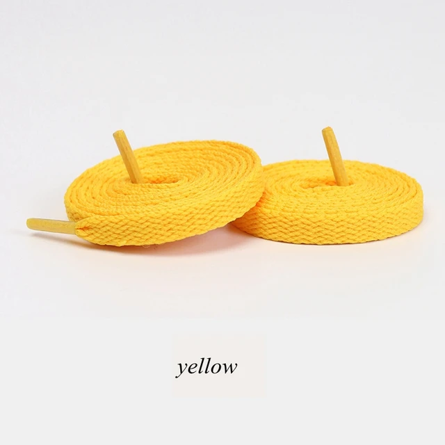 1 Pair Flat Shoelaces Classic Shoe Laces Fit Fashion Solid Sports Shoelace Casual Unisex Shoe Strings Shoe Accessories AF1 yellow