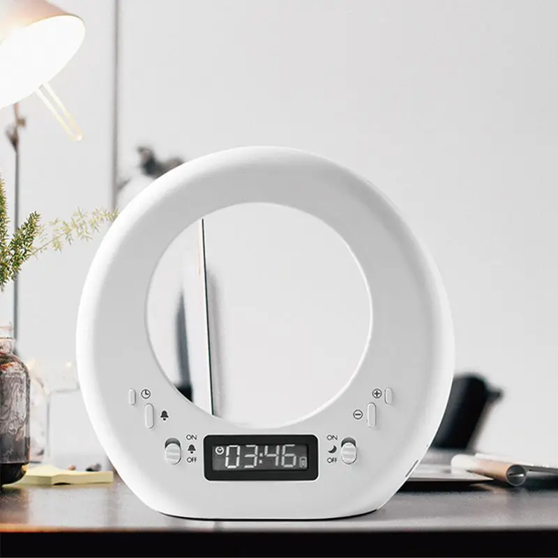 Sensor de Toque Luz da Noite Multi-função Digital Despertador Escurecimento Usb Carregamento Cabeceira Wake Luz Led Lua 2 noite sensor de toque escurecimento usb carregamento cabeceira wake luz