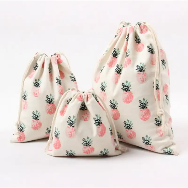 3 Ukuran Desain Buah Dicetak Drawstring Tas Kantong Penyimpanan Nanas Pola Ransel Wanita Kanvas Tas Kain Tas Serut Aliexpress
