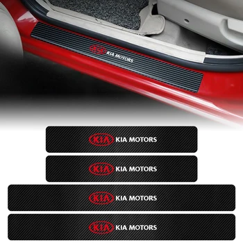 

4PCS Car Carbon Fiber Door Threshold Protector Stickers for Kia Sportage Rio Sorento Soul Picanto Optima Ceed Forte Cadenza etc