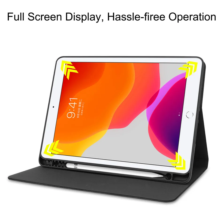 Чехол для iPad 10,2 Smart Funda, чехол-карандаш, держатель для нового iPad 7го поколения A2200 A2198, чехол-подставка в виде книги+ пленка+ ручка