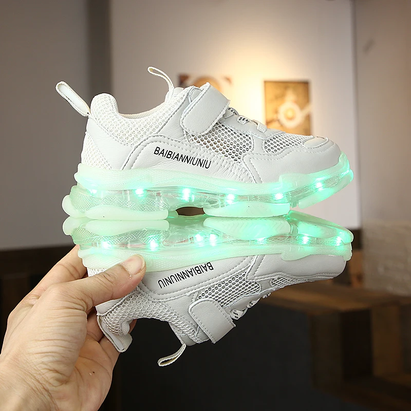 Warm like home Children Shoes With Light Boys&ampGirls Casual LED For Kids USB Charging Up 3 Colors Wing | Детская одежда и обувь