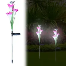 VKTECH Solar Power LED Outdoor Lawn Lamp Waterproof Butterfly Flower Colorful Led Garden Yard Decor Light For Weeding Christmas