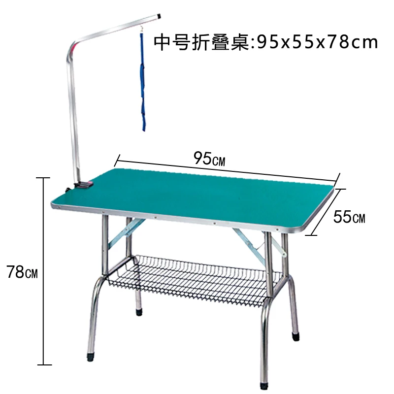 Cheap Foldable Stainless Steel Pet Grooming Table for Small Pet Portable Operating Table Rubber Surface Bath Desk Blue Pink - Цвет: 95X60X68cm Green