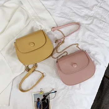 

Net red small bag female 2020 new solid color matte saddle bag ins mini small fresh shoulder messenger bag