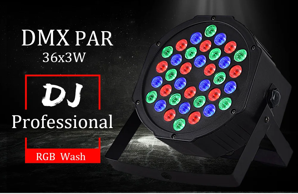 Светодиодный прожектор DJ огни 36x3 w RGB DMX512 для сцены вечерние Бар Рождество 4 шт./партия