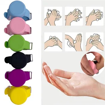 

Hand Sanitizer Disinfectant Dispenser Soap Sub-packing Silicone Bracelet Wristband Hand Wearable Hand Sanitizer Dispensador New