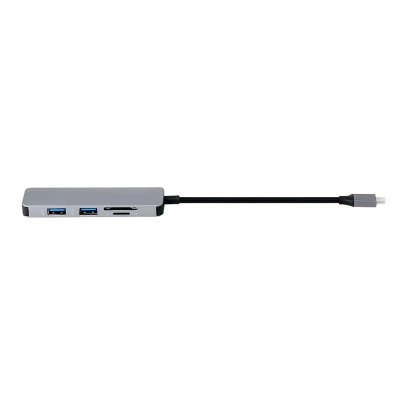 Алюминий 5 в 1 USB-C USB C концентратор тип-c до 4K HDMI 2 порта USB 3,0 концентратор SD/TF кардридер для MacBook type C концентратор адаптер