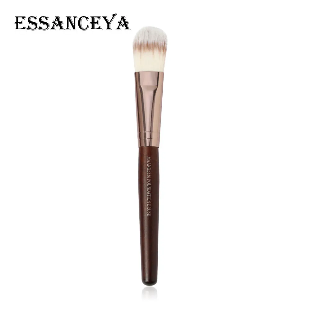 ESSANCEYA, нейлоновая Кисть для макияжа с наклонной головкой, контур для лица и щек, косметическая пудра, основа для нанесения румян, Угловая Кисть для макияжа, набор кистей для макияжа - Handle Color: 850-brown