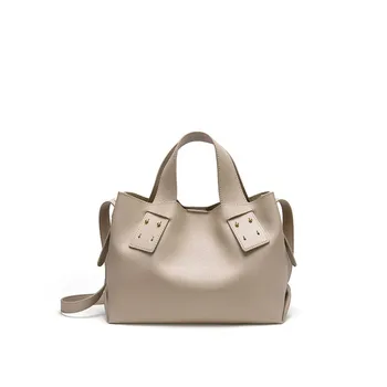 

2020 Spring and Summer New Temperament Soft Cowhide Mother and Daughter Bag Fashion Simple Wild Hand Shoulder Bucket Bag Female
