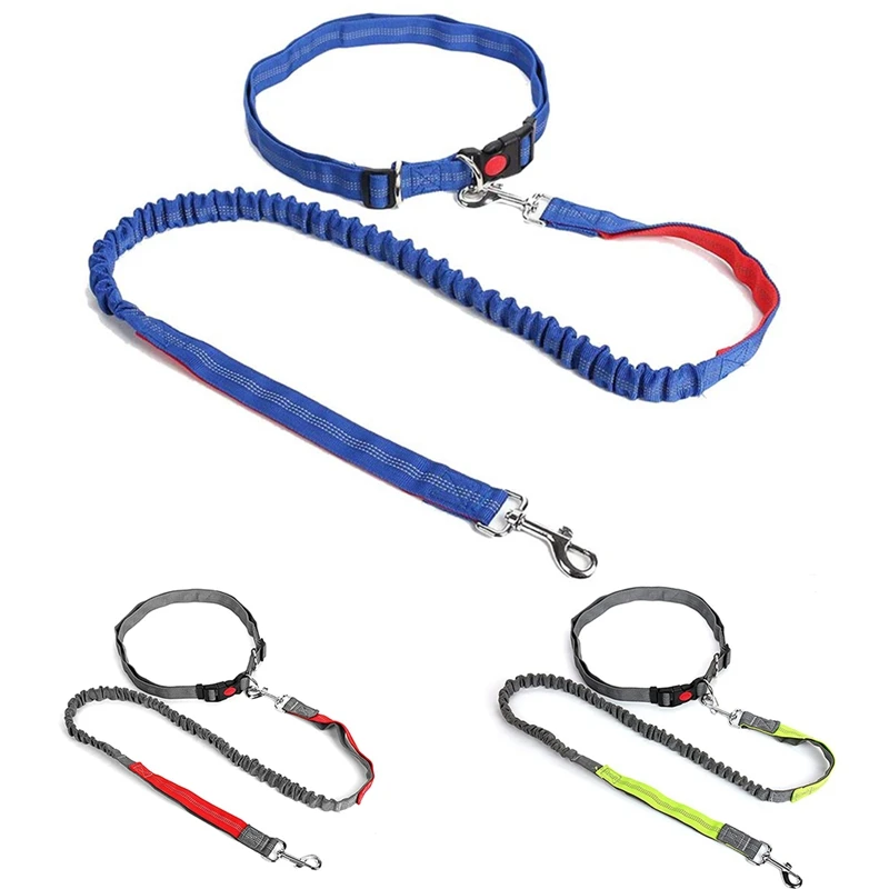 Hands Free Dog Leash Retractable Running Elastic Bungee Belt Jogging Lead with Waist | Дом и сад