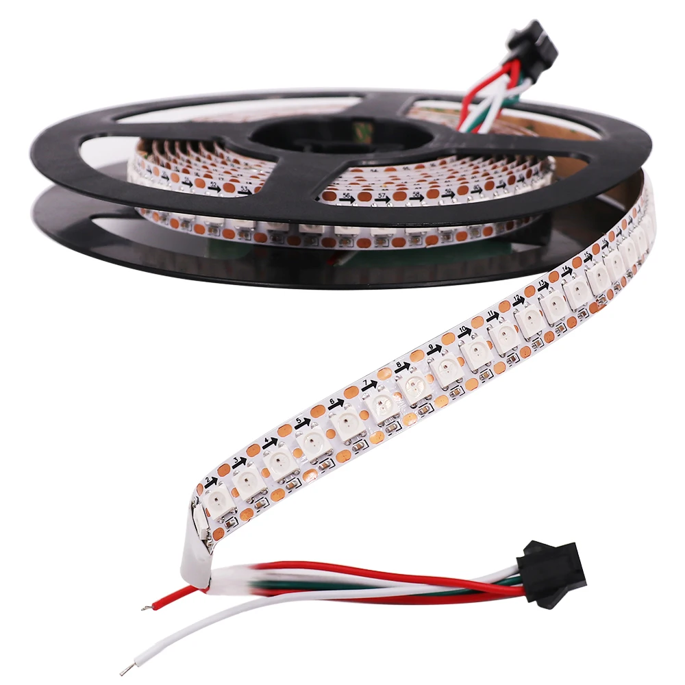 1 м 2 RGB Светодиодная лента 5050 WS2812B Адресуемая умная Пиксельная 144 светодиода/м 5 В