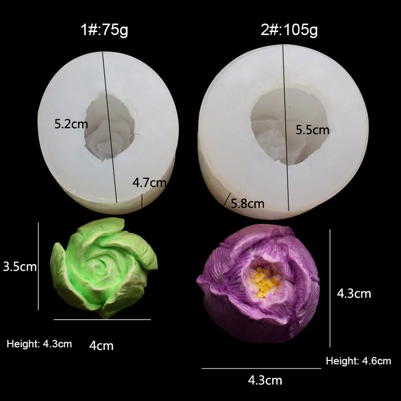 Silicone Mold Soap Molds 1Pcs 3D tulip flower For Soap making candle chocolate