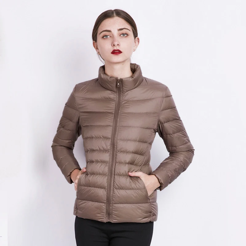 Осень зима женская простая куртка-пальто Женская тонкая с капюшоном брендовая хлопковая куртка повседневная черная куртка плюс размер куртка