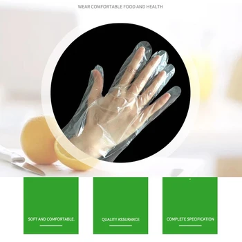 

One-off Plastic Gloves Prevent Chemicals Food Grade Disposable Waterproof Transparent 100pcs Gloves Garden accessories