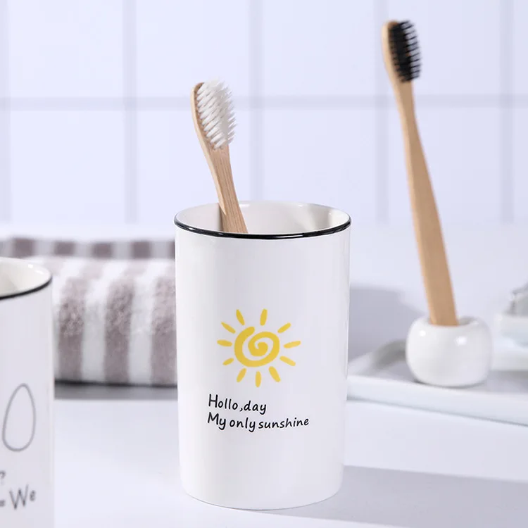Керамика чашка для полоскания рта творческий мультфильм стакана воды бытовой чашка для полоскания рта парные чашки туалетные принадлежности