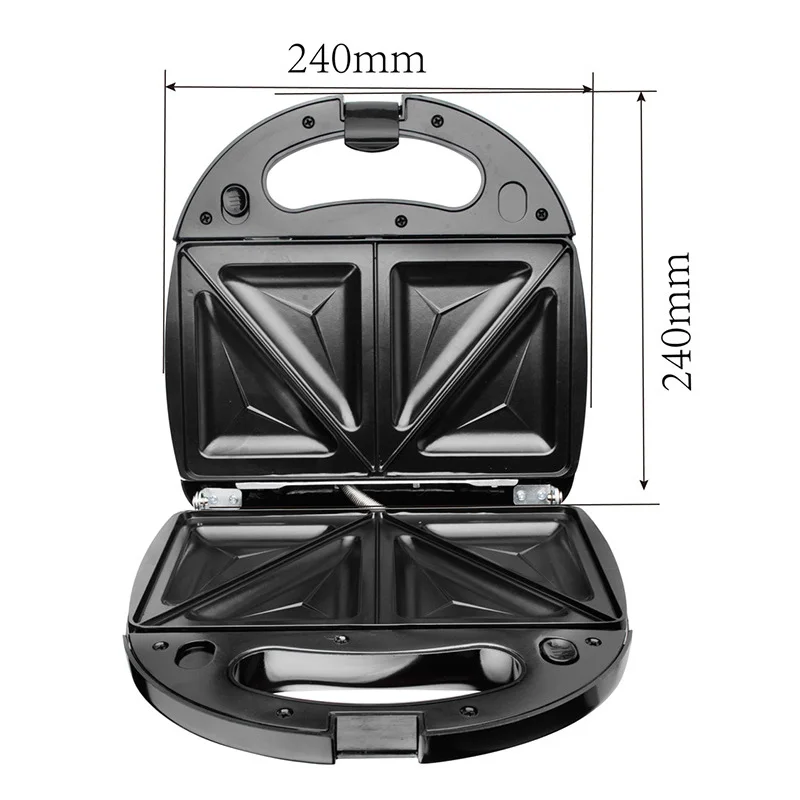 Electric Pancake Maker Waffle Sandwich Maker Breakfast Baking Mold Machine For Tubes Grill Bread Pressing Toaster Kitchen 750W