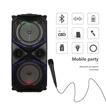 Большой мощности Bluetooth динамик беспроводной стерео сабвуфер тяжелый бас колонки музыкальный плеер Поддержка микрофон FM радио TF FM радио