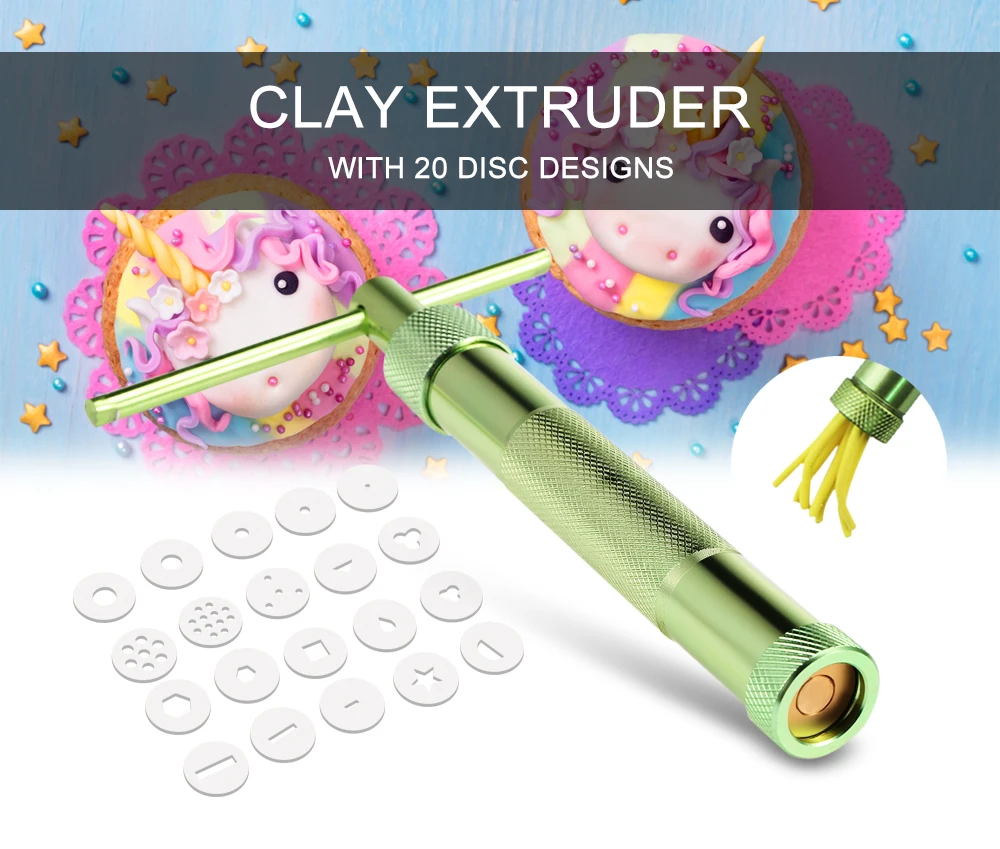 Clay Extruder With 20 Disc Designs Pottery Sculpture Modeling Fondant