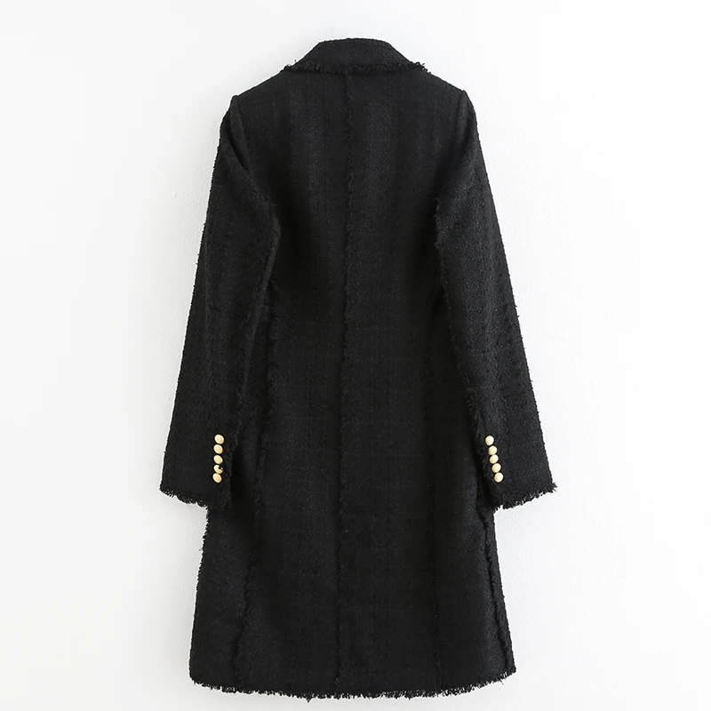 ZOEPO двубортные шерстяные пальто для женщин модные однотонные куртки с отложным воротником женские элегантные пальто с длинным рукавом для женщин