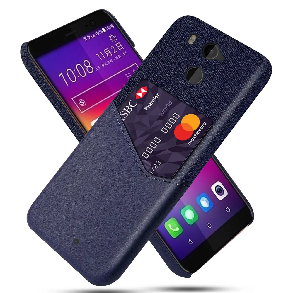 Деловой чехол для htc U11 Plus eyes D12 со слотом для карт чехол s для htc U11 Plus eyes D12 plus D12plus U11eyes U11Plus чехол Fundas - Цвет: Case-Blue