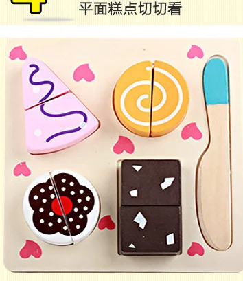  Wooden Flat Fruit Cutting Hand Jigsaw Puzzle Children's Wisdom Kitchen Toys Teaching Aids Superior  - 4000371182948