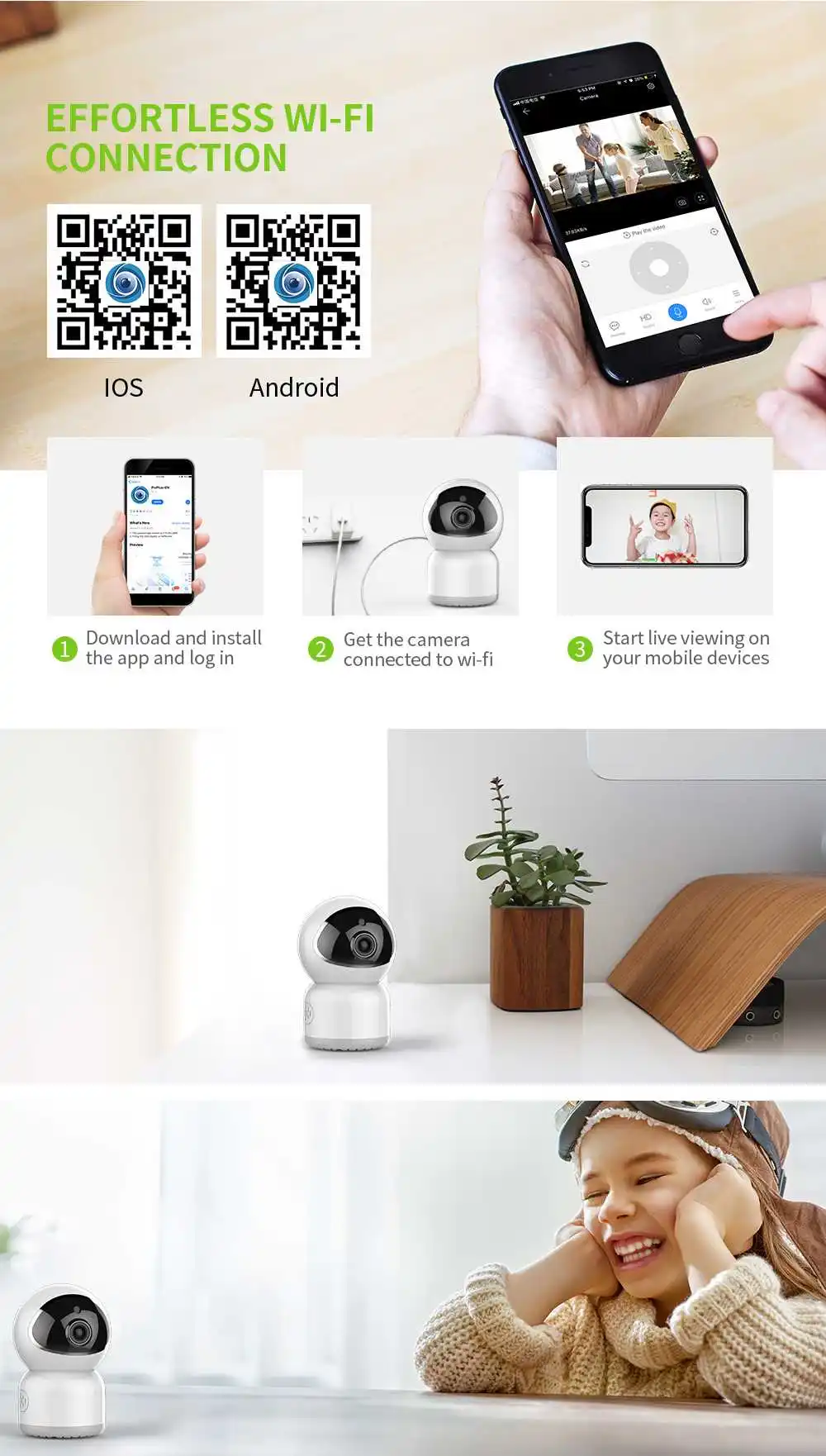 Беспроводная ip-камера безопасности HD 1MP 2MP 3MP наружный внутренний монитор wifi камера панорамирование и наклон инфракрасного ночного видения двусторонний разговор