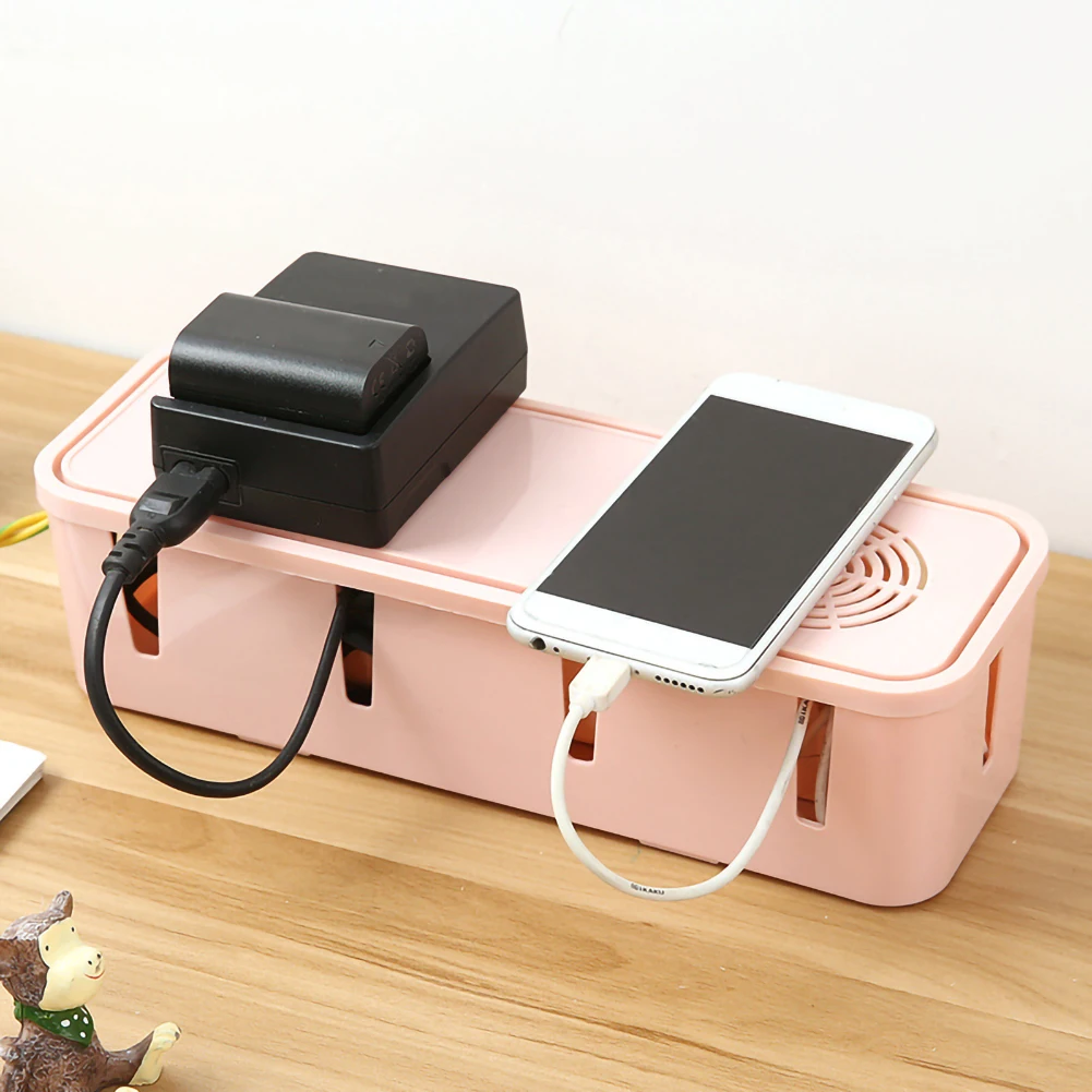 Latest Cable Storage Box Wire Management Socket Tidy Organizer Safety Home Room Container Cable Management Case Home Decor 2020