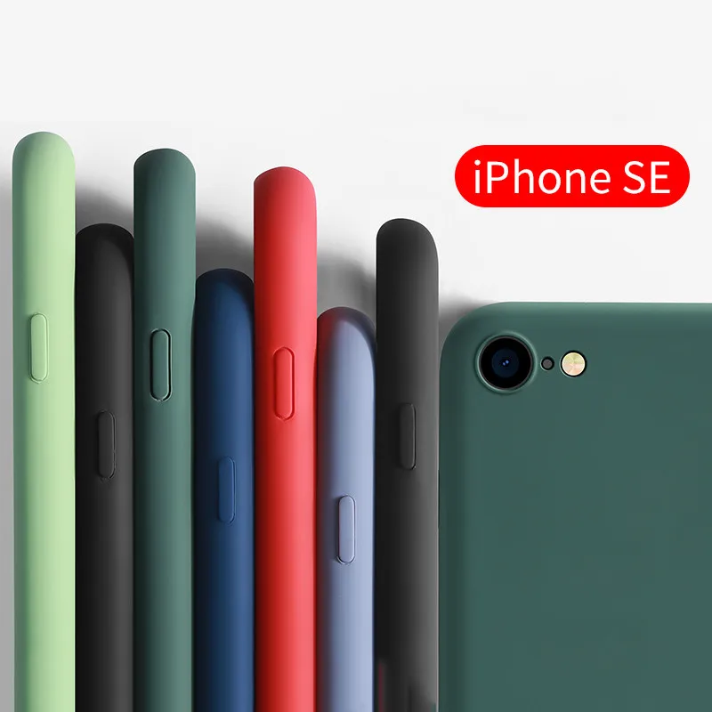 For iPhone SE2 2020 New Case Liquid Silicone Rubber Soft Cover Phone