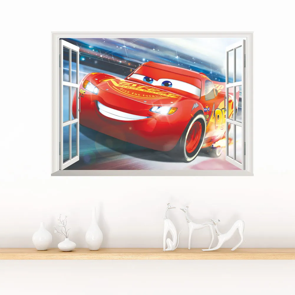 Дисней детская комната 3D Декоративные наклейки креативный автомобиль мобилизация гостиная детская комната спальня макет наклейки на стену