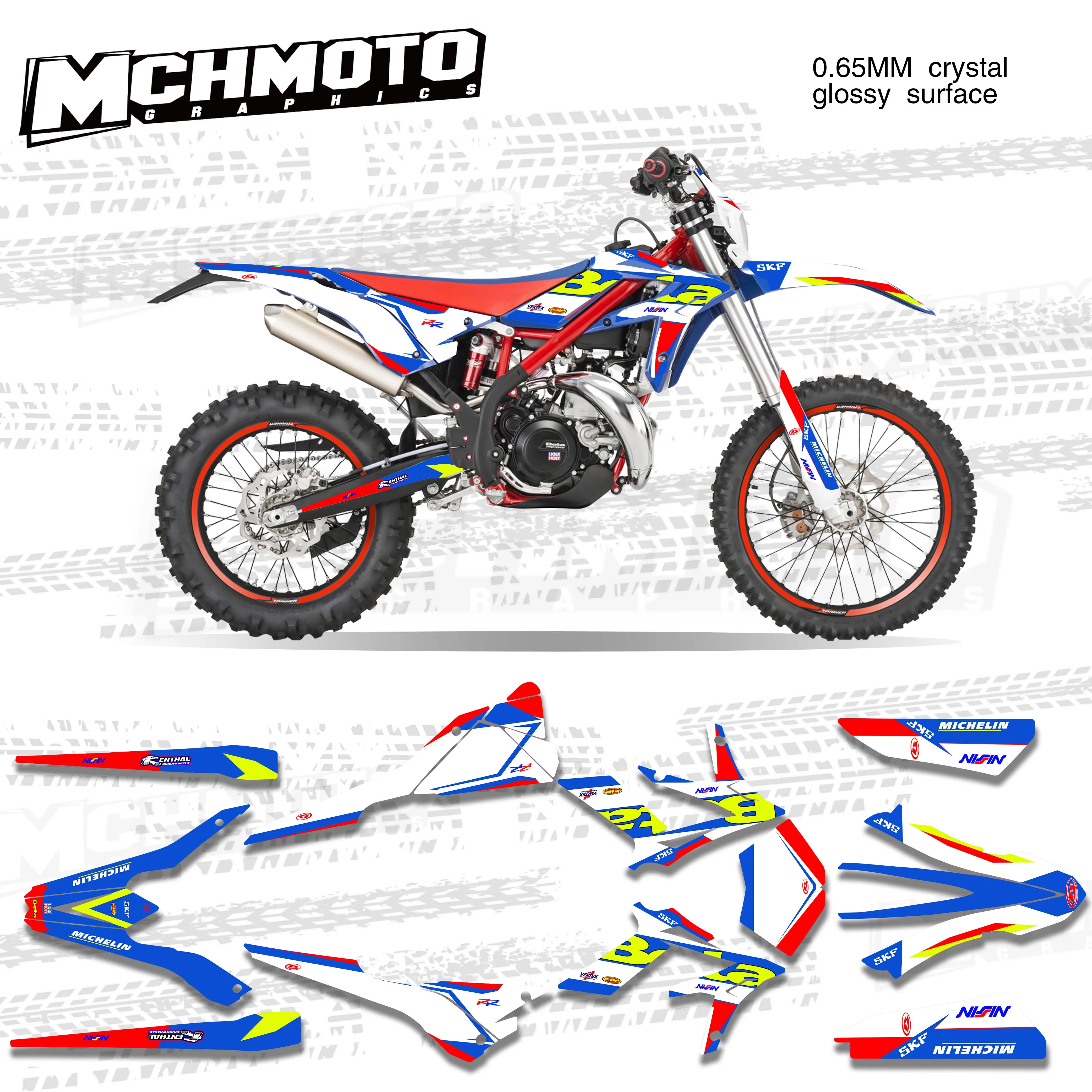 Набор графических наклеек и стикеров MCHMFG для мотоциклетной команды BETA Xtrainer 2015-2019