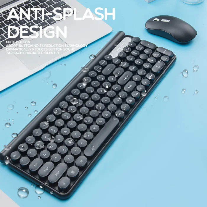 Rechargeable Wireless Keyboard Mouse Combo Compact Plastic Mice with Receiver JHP-Best