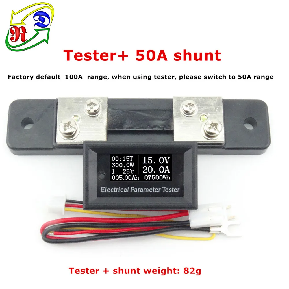 RD dual range 100 v/50A/100A 7в1 OLED Многофункциональный тестер напряжения тока Емкость Вольтметр Амперметр Электрический измеритель
