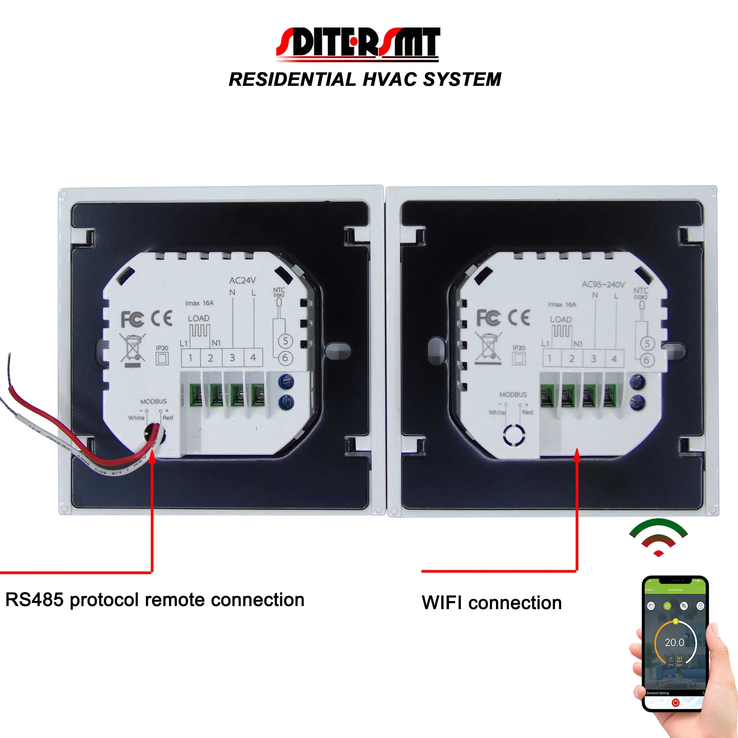 16A Dedicated Temperature Control Switch WIFI Thermostat for Electric  Heating Dual Sensor RS485u0026MODBUS Optional - AliExpress