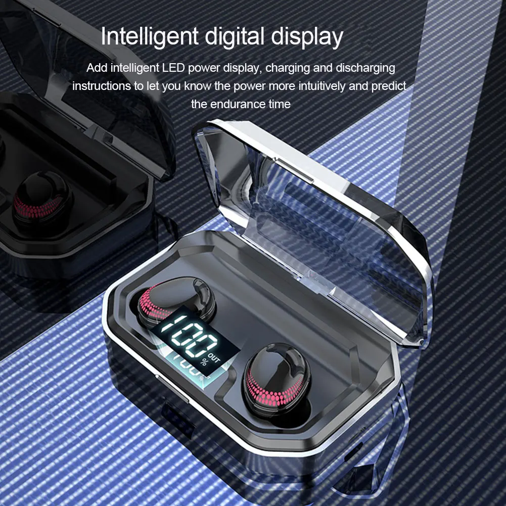 Автоматическое Сопряжение Bluetooth беспроводные наушники Handsfree Мини сенсорное управление Спорт водонепроницаемый цифровой дисплей зарядная коробка Музыка Путешествия