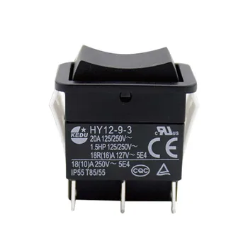 

HY12-9-3 Durable Single Pole Push Button Industrial Rocker Switch Boat Arc On Off Easy Install Small Safe Electric ABS