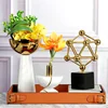 Leather Tray Nordic Creative Belt Buckle Metal Tray Round Decorative Plate Rectangular Home Storage Sample Room Decorations 4