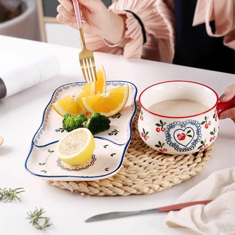 Керамическая чаша с ручкой глазурь для выпечки тарелки французский лук суп чаша жарки лазанья сковорода круглая форма для выпечки