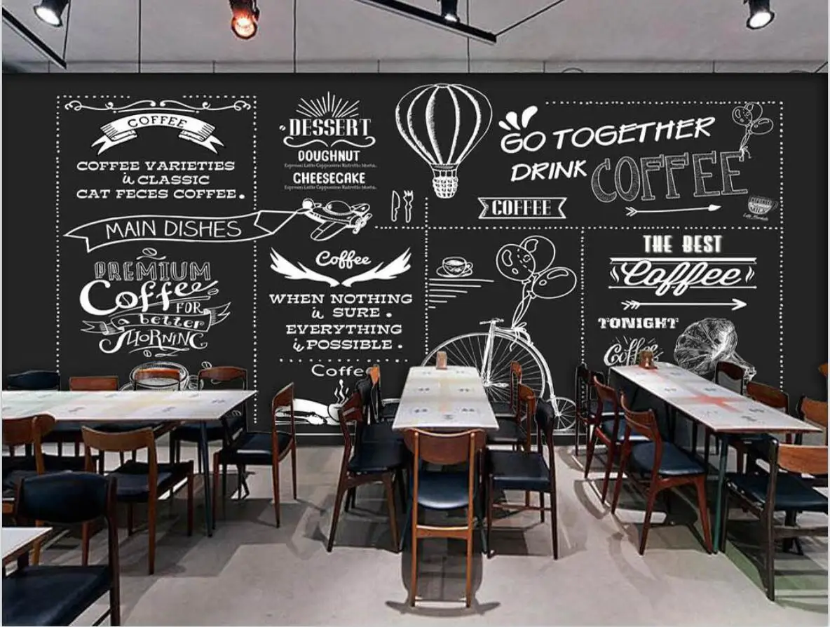 Personalizado retro mão-pintado blackboard café catering 3d
