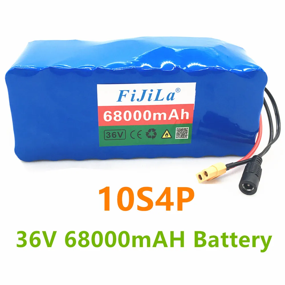 36V батарея XT60 10s4p 68ah 1000W высокая мощность и большая емкость 42v18650 литиевая