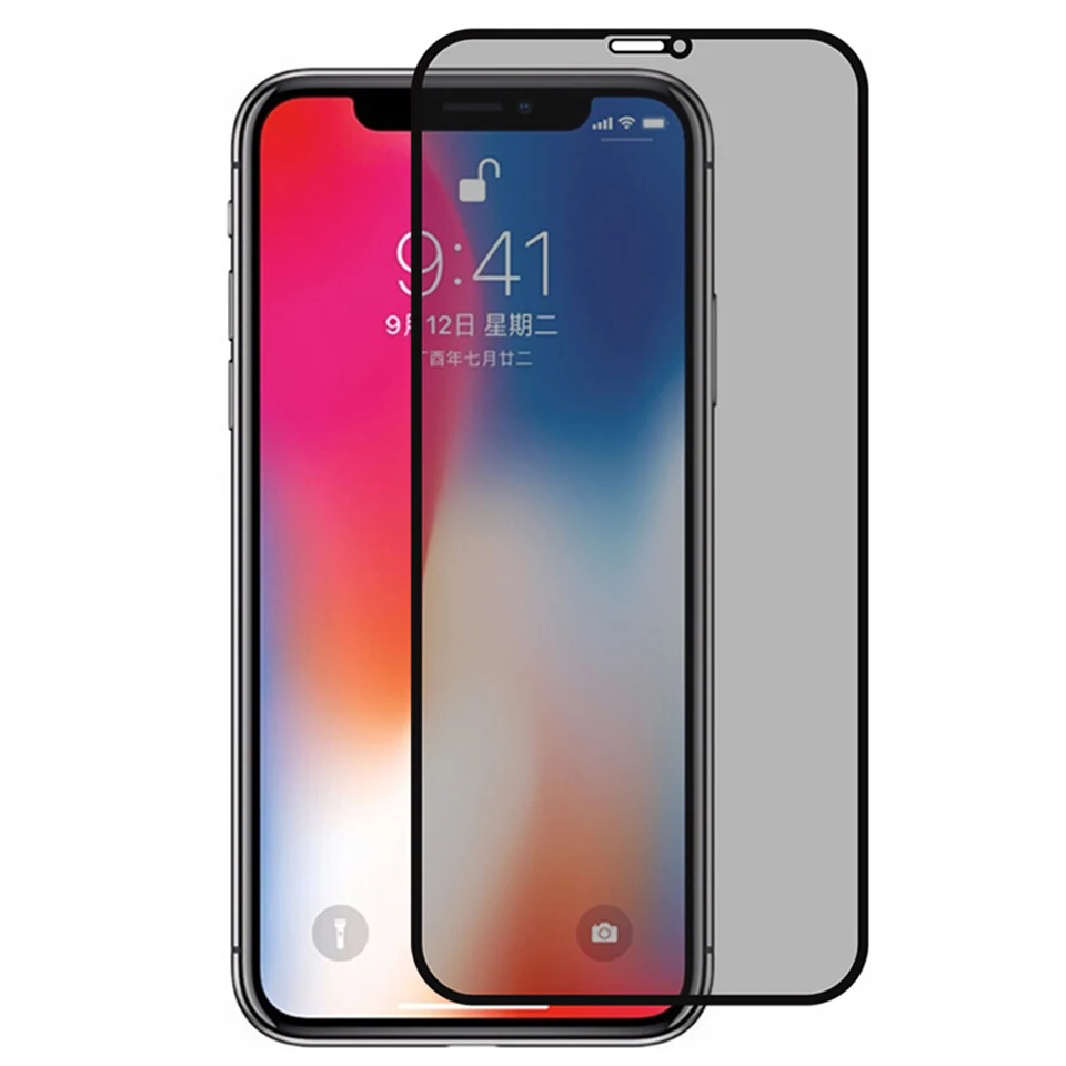 10Pcs 360°Full Cover Private Screen Protector For iPhone 11 12 Pro Max X XR XS MAX 13 Pro Anti-spy Tempered Glass Privacy Film