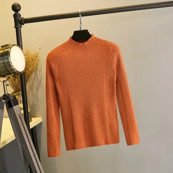 

Winter Knitted Sweaters Women pullovers Autumn 2019 Korean turtleneck knit Pullover Gold and silver shirt ladies sweater women