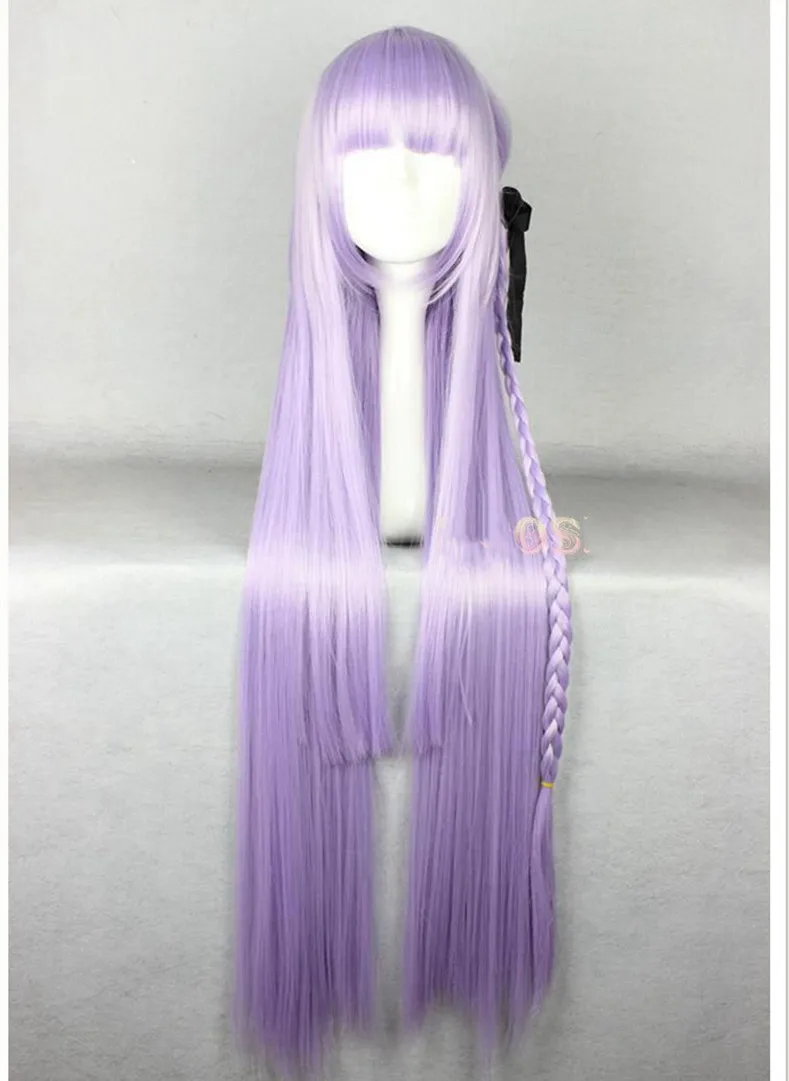 Anime Danganronpa Kirigiri Kyouko Uniform Oputfit Cosplay Costume Halloween Party Cosplay Costumes Full Set Wig and Shoes Boots - Цвет: Wig