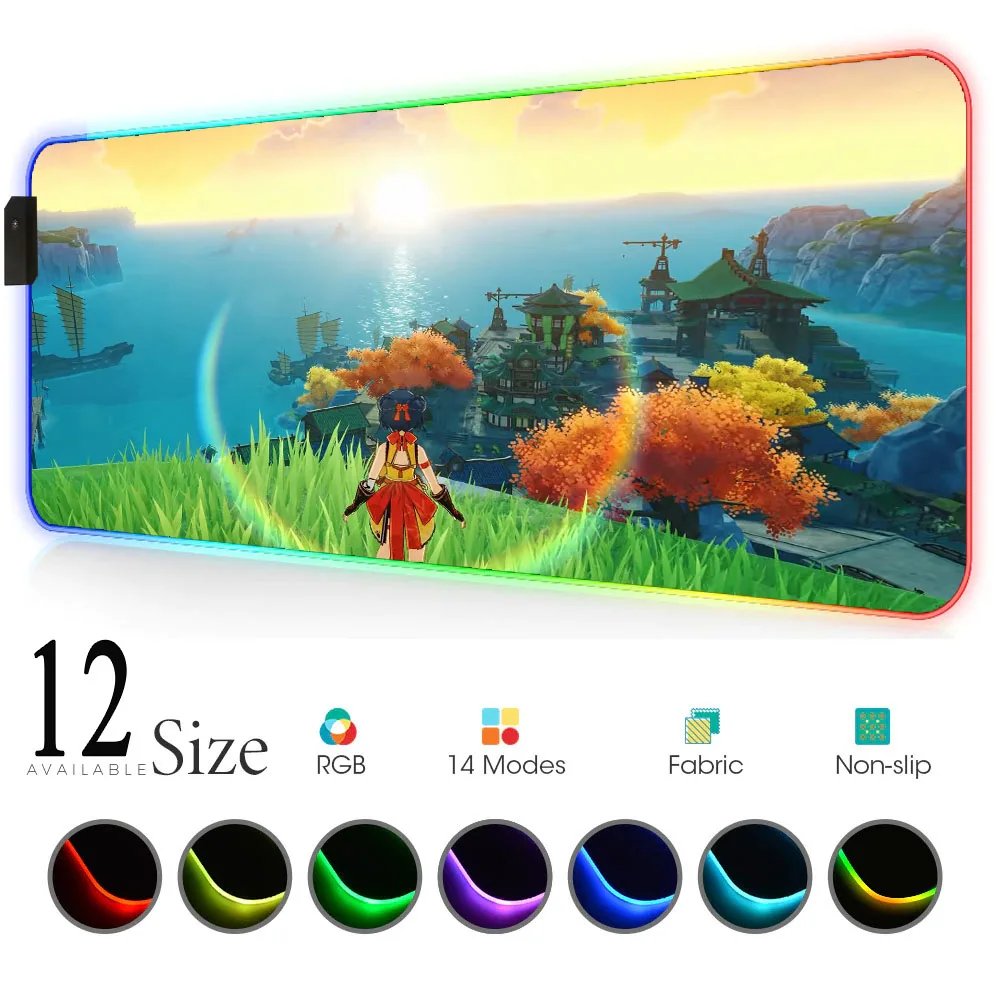 

Genshin Impact Mouse Desktop Table Mat Mause Pad Gaming Mousepad Anime Pc Gamer Accessories Rgb Gamer Led Carpet Gadgets Cool