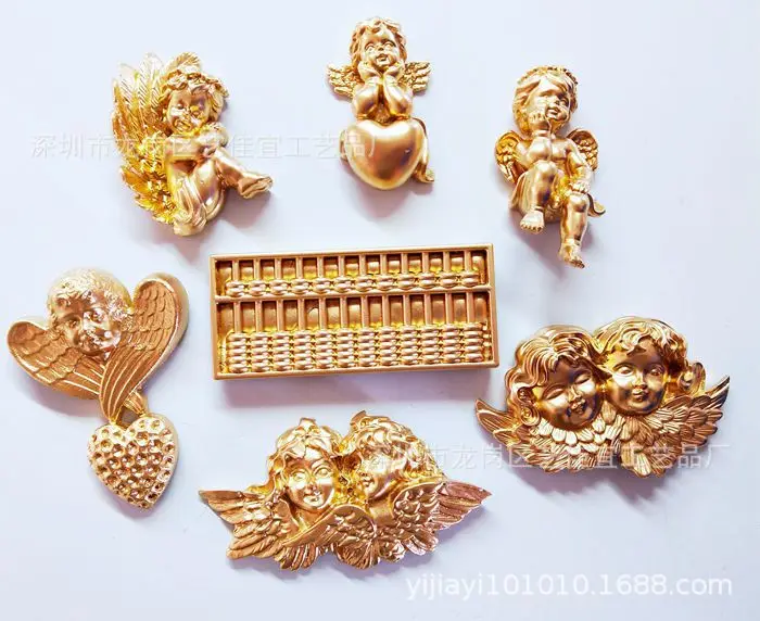 European Cute Little Angel Gold Abacus Creativity Travel Souvenir Kitchen Home Decoration 3D Fridge Magnet Sticker Accessories