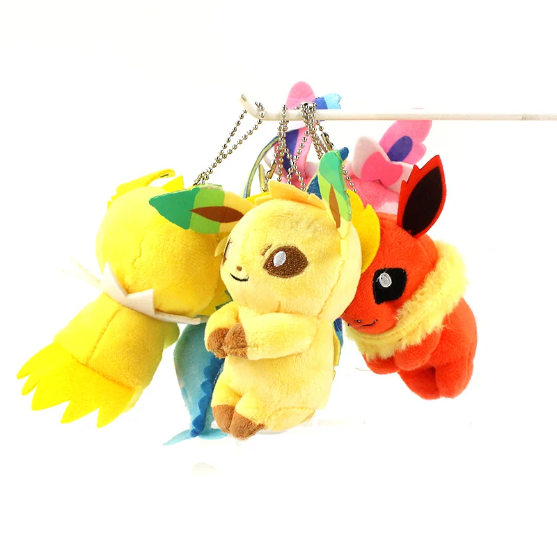 9 шт. Sylveon Umbreon Flareon Vaporeon Jolteon Eevee Espeon Leafeon Glaceon плюшевый брелок-подвеска 9-13 см