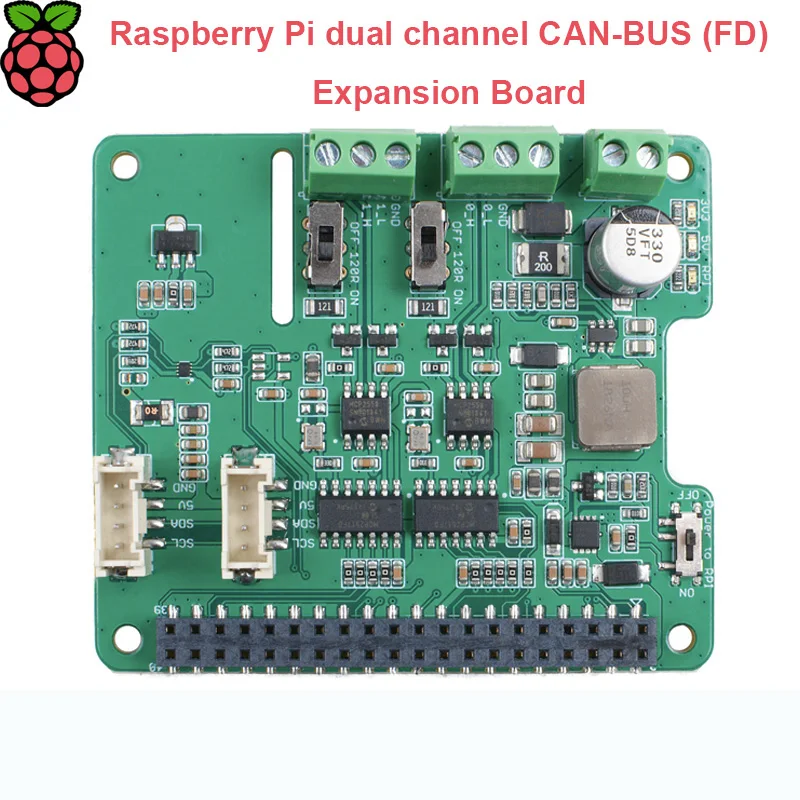 

Raspberry Pi 3B Pi 2B Dual Channel CAN-BUS (FD) Expansion Board Automotive Bus Expansion Board AI Robot Car bus expansion Board