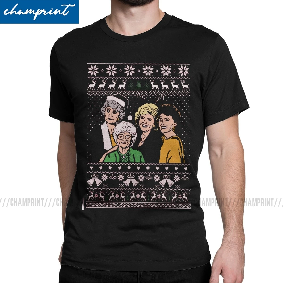Golden Girls Christmas T-Shirt Men Dorothy 80s Friend TV Novelty Cotton Tees Crew Neck Short Sleeve T Shirt Plus Size Clothes | Мужская
